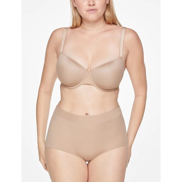 THIRDLOVE 24/7 Classic T-Shirt Bra Size 42E Underwire Molded Cups Nude Tan Cream - Picture 2 of 16